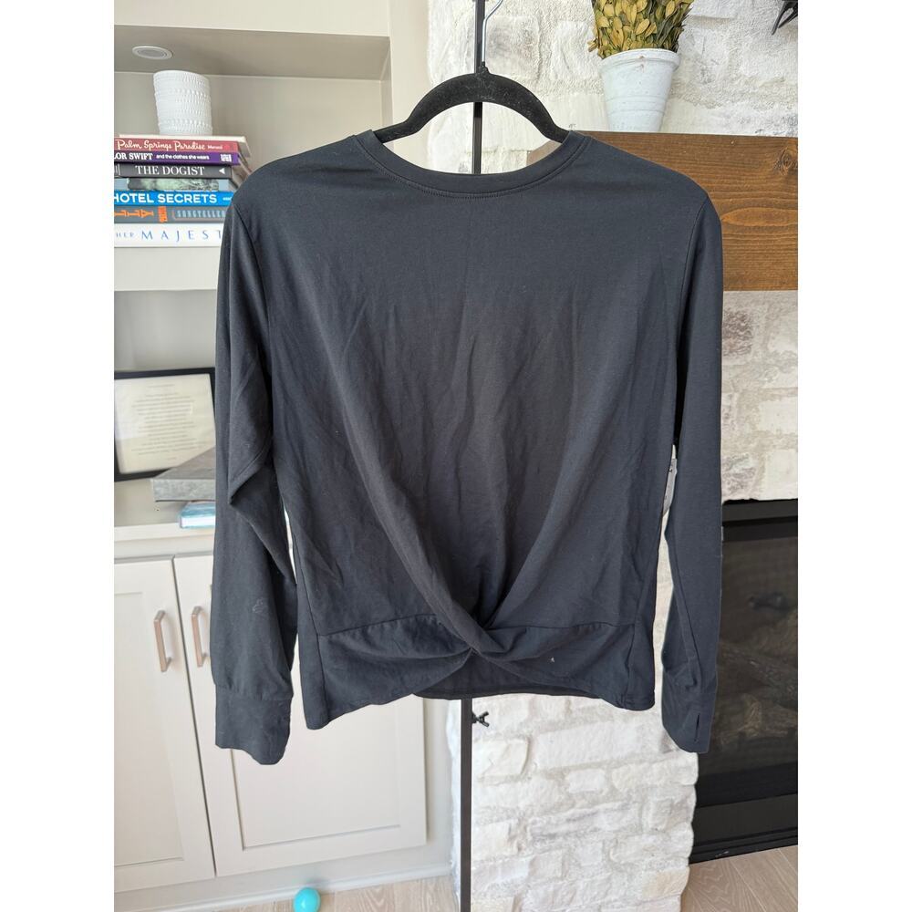 Zella Girls Black Front Twist Long Sleeve Top Size XL 14-16